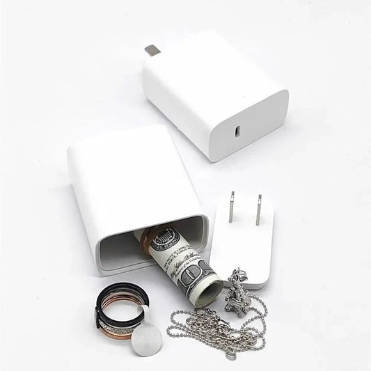 1Pc Fake Charger Sight Secret Home Diversion Stash Can Safe Container Hiding Spot ⁣⁣⁣⁣Hidden Storage Compartment Charging Cover
