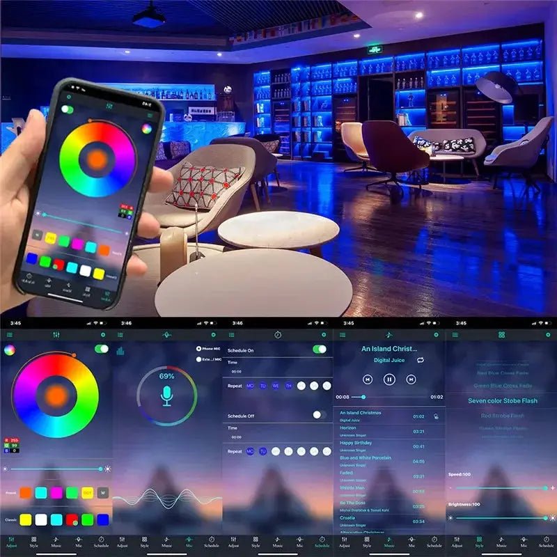 Tira LED RGB con Retroiluminación Bluetooth USB – Luces LED Flexibles para TV, Ambientes y Gaming - unpocodetodo